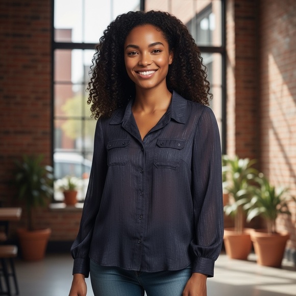 Calvin Klein - Button Down Blouse - Size Unknown - Picture 1 of 6